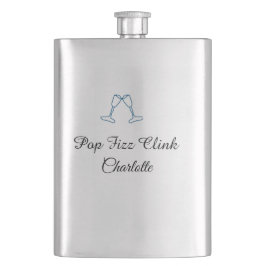 Pop fizz clink blue champagne bottle new year フラスク