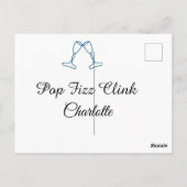 Pop fizz clink blue champagne bottle new year ポストカード (裏面)