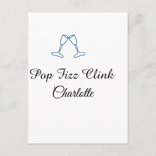 Pop fizz clink blue champagne bottle new year ポストカード (正面)