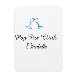 Pop fizz clink blue champagne bottle new year マグネット