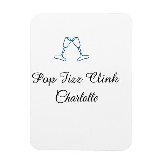 Pop fizz clink blue champagne bottle new year マグネット (縦)