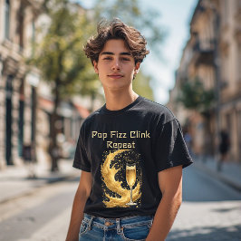 Pop Fizz Clink Repeat お正月シャンパンのスパークル トライブレンドＴシャツ