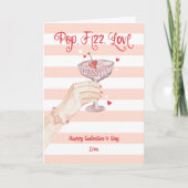 Pop Fizz Love Cocktail Cheer Happy Galentine's Day シーズンカード (正面)