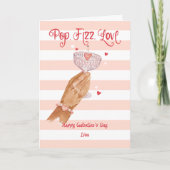 Pop Fizz Love Cocktail Cheer Happy Galentine's Day シーズンカード (正面)