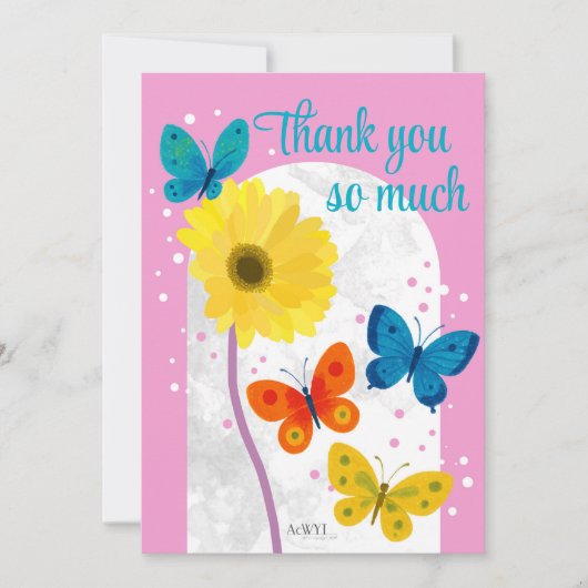 POP flower card -gerbera- サイズ 12.7cm x 17.8cm, 封筒 招待状 (正面)