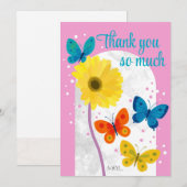 POP flower card -gerbera- サイズ 12.7cm x 17.8cm, 封筒 招待状 (正面/裏面)