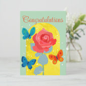 POP flower card -red rose-  招待状 (スタンド正面)