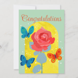 POP flower card -red rose- 招待状
