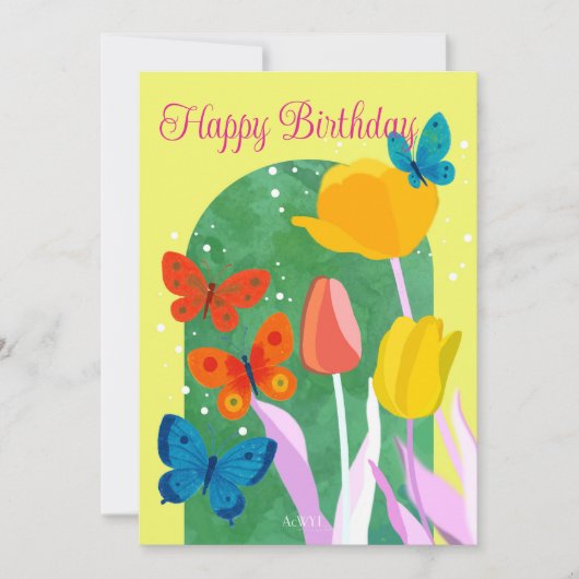 POP flower card -tulip-  招待状 (正面)