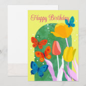 POP flower card -tulip-  招待状 (正面/裏面)