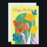 POP flower card -tulip- 招待状<br><div class="desc">A greeting card with pop flowers and butterflies. Recommended as a message card for a loved one, a small piece of art for the room, or as a gift. Colorful cards will make you feel happy. You can also customize the text with other phrases or names. Bring the vibrant expression...</div>
