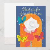 POP flower card -white rose-  招待状 (正面/裏面)