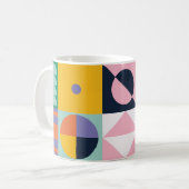 Pop Geometry Retro Mug – Colourful Mid-Century コーヒーマグカップ (正面左)