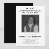 Pop History | 写真の誕生日パーティー 招待状 (正面/裏面)