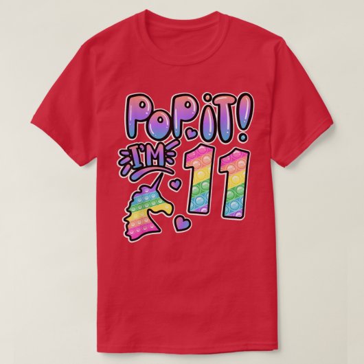 Pop It 11st Birthday Girl Boys 11 Year Old Fidget  Tシャツ (デザイン正面)