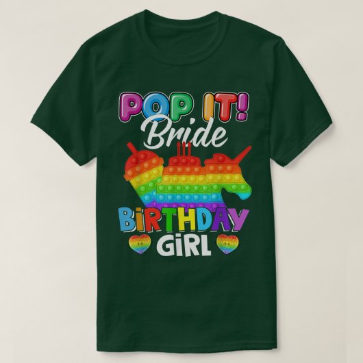 Pop It Bride Birthday Girl Fidget Kid Matching Fam Tシャツ (デザイン正面)