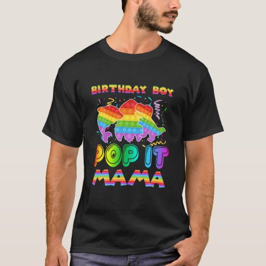 Pop It Mama Of The Birthday Boy Pop It Shark Dinos Tシャツ (正面)