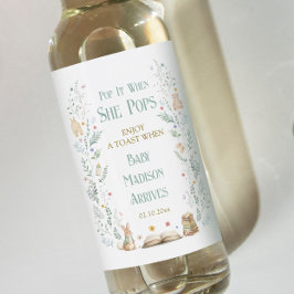 Pop it When She Pops ストーリーブックベビーシャワー ワインラベル