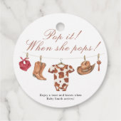 Pop it when she pops! - Cowboy Baby shower フェイバータグ (裏面)