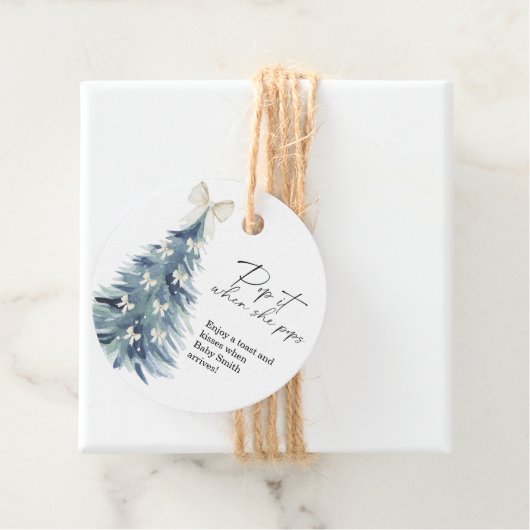 Pop it when she pops elegant Christmas tree bow フェイバータグ (インサイチュ)