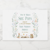 Pop It When She Pops New Chapter Baby Shower スパークリングワインラベル (シングルラベル)