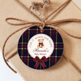 Pop it when she pops Teddy Bear Red Bow フェイバータグ