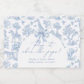 Pop it when she pops Toile Safari animals スパークリングワインラベル (シングルラベル)