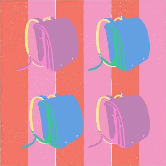 Pop Japanese School Bag シール (正面)