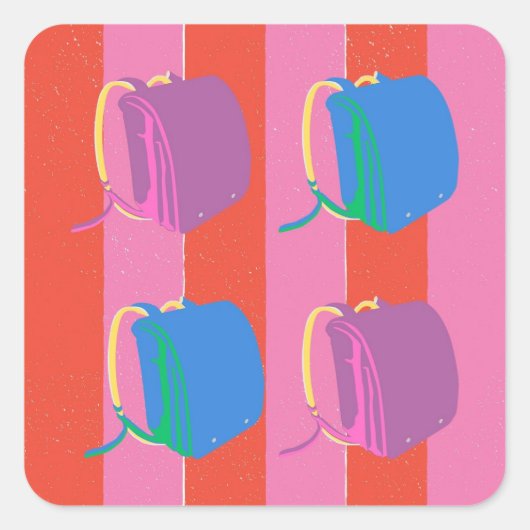 Pop Japanese School Bag スクエアシール (正面)