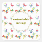 Pop Kanji Dinosaur スクエアシール (正面)