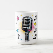 Pop microphone with colorful stars and music notes コーヒーマグカップ (中央)