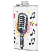 Pop microphone with colorful stars and music notes フラスク (左)