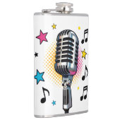 Pop microphone with colorful stars and music notes フラスク (右)