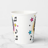 Pop microphone with colorful stars and music notes 紙コップ (左)