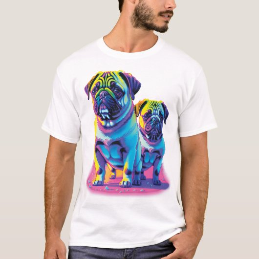 Pop Pugs in Pink Tシャツ (正面)