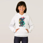 Pop Skate Monkey Kids T-Shirt Design  Cool Cartoon (正面フル)