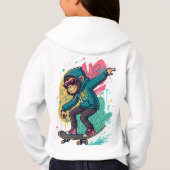 Pop Skate Monkey Kids T-Shirt Design  Cool Cartoon (裏面)