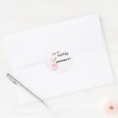 Pop The Bubbly Martini Pink Bridal Sticker ラウンドシール (封筒)