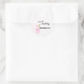 Pop The Bubbly Martini Pink Bridal Sticker ラウンドシール (バッグ)