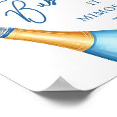 Pop the Bubbly Mimosa Bar Bridal Shower Sign ポスター (角)