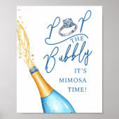 Pop the Bubbly Mimosa Bar Bridal Shower Sign ポスター (正面)