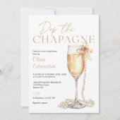 Pop The Champagne QR Code Bridal Shower 招待状 (正面)