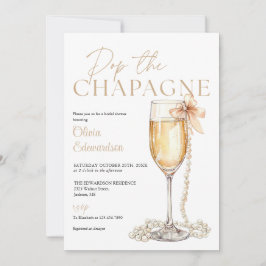 Pop The Champagne QR Code Bridal Shower 招待状
