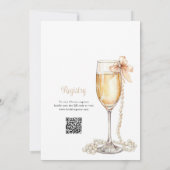 Pop The Champagne QR Code Bridal Shower 招待状 (裏面)