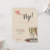 Pop! The Champagne romantic Bridal Shower card カード (正面/裏面インサイチュ)