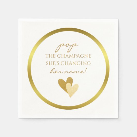 Pop the Champagne She's Changing her Name スタンダードカクテルナプキン (正面)