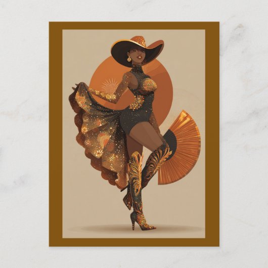 POP THEM FANS BROWN #1 ポストカード (正面)