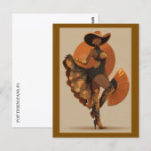 POP THEM FANS BROWN #1 ポストカード (正面/裏面)