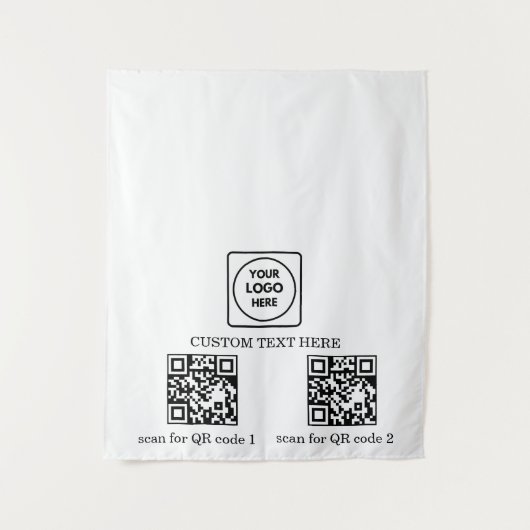 Pop Up Shop Logo QR Code Branding Display タペストリー (正面)
