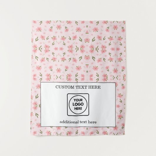 Pop Up Shop Logo Wildflower Branding Display タペストリー (正面)